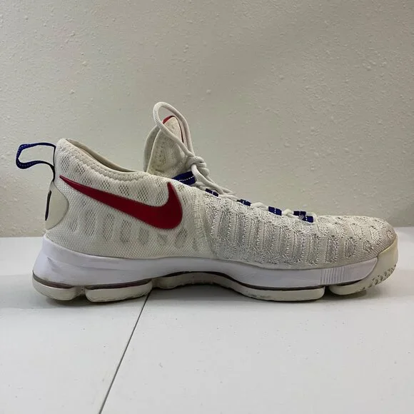 Nike KD 9 USA 843392-160 Men’s Size 13 White Red Blue Basketball Shoes No Box - Picture 6 of 15